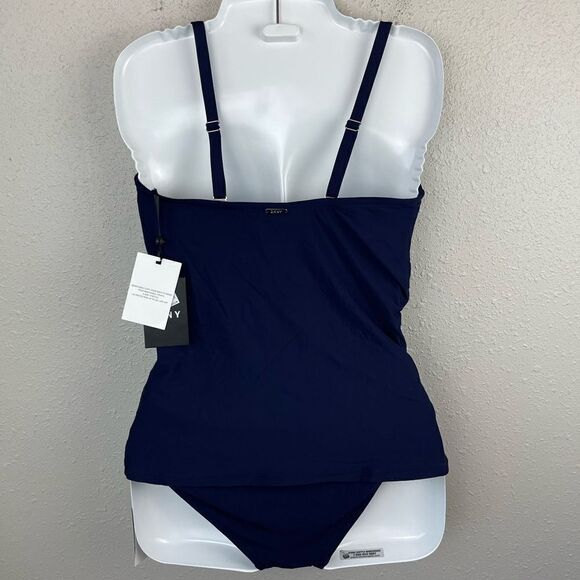 NWT DKNY Navy Blue Tankini Top and Bottoms Size M - Picture 3 of 8